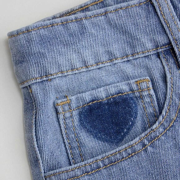 Mid Rise Heart Print Baggy Patterned Jeans Trousers - Picture 6 of 8